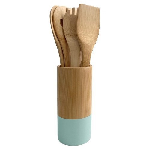 SET 4 UTENSILIOS KITCHEN FAMILY BAMBU+BOTE